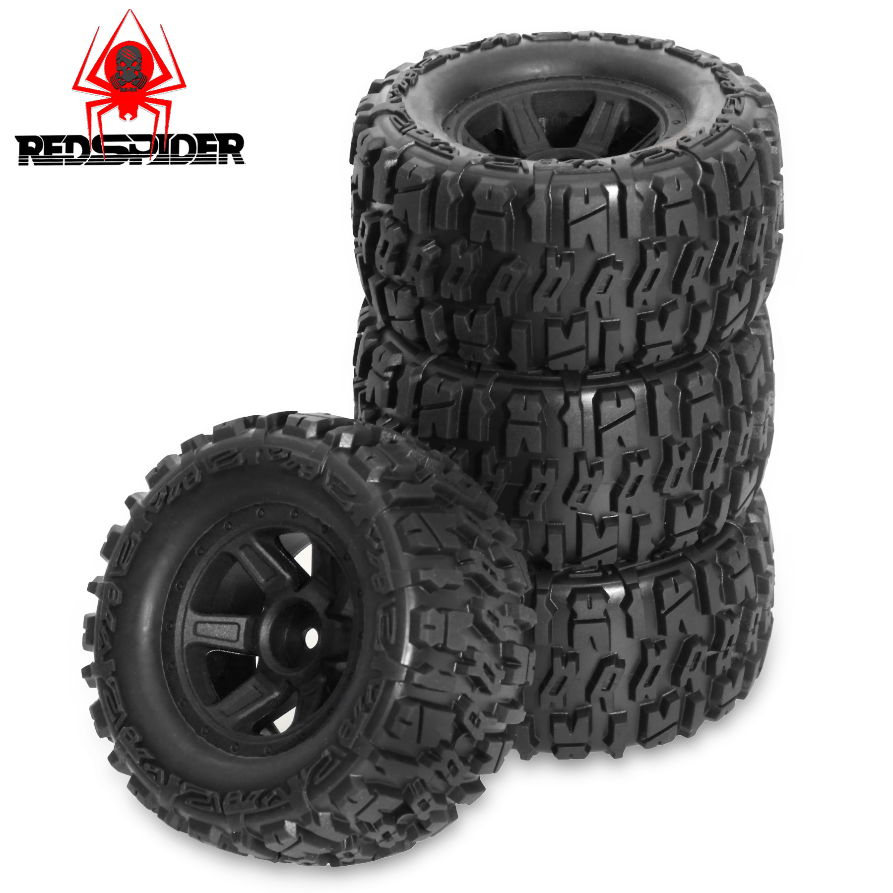 Rc Truck Monster - 90mm Kaymaz Kauçuk Tekerlek Lastikleri 12mm