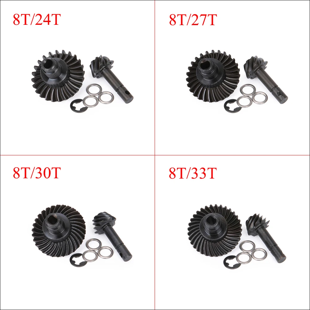 Rc Hobby Grade Crawler - Metal 8T/24T/27T/30T/33T konik dişli seti Overdrive
