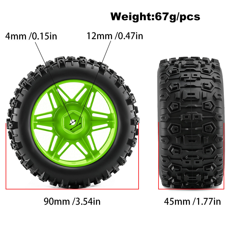 4 adet RC canavar kamyon teker - Rc Truck Monster incelemesi ve fiyatı
