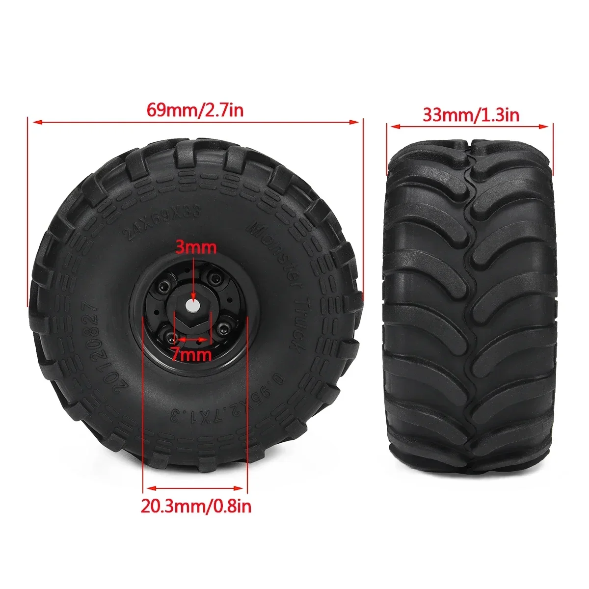 4 adet Canavar Kamyon Lastikle - Rc Truck Monster incelemesi ve fiyatı